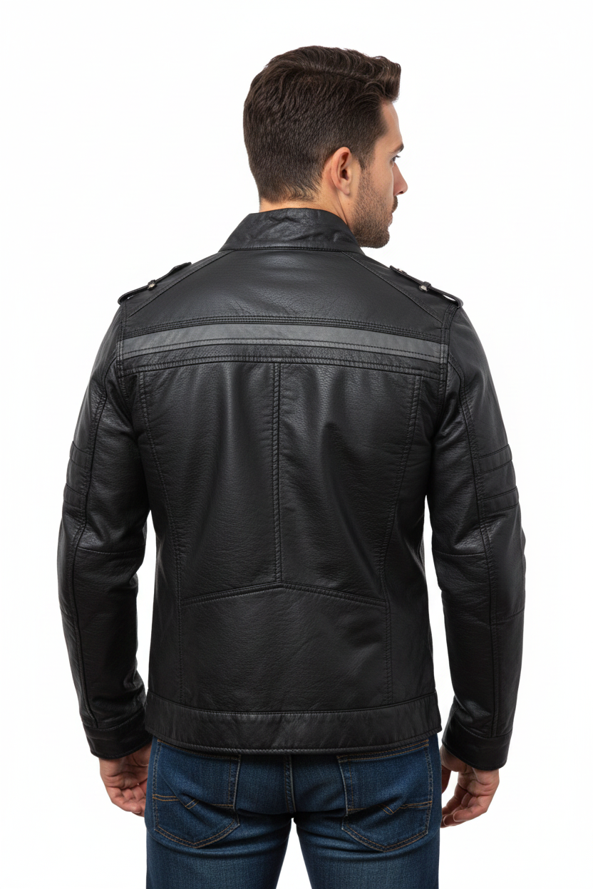 Giacca Moto di Spalle